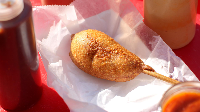 Illustration for article titled I crammed the entire state of Wisconsin into a corn dog